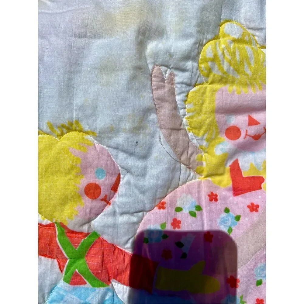 Vintage Nursery Quilt-Dolls, Toy Soldiers, Bears, Blocks Design-READ